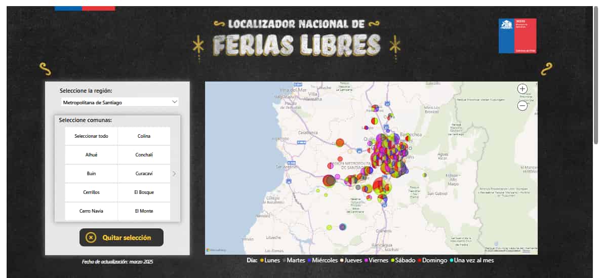 Localizador Nacional de Ferias Libres: Una herramienta para encontrar mercados cerca de ti